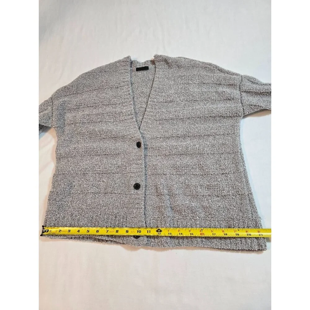ATM Womens Boucle Cardigan Sweater waist length Button-Down Soft Knit size‎ M